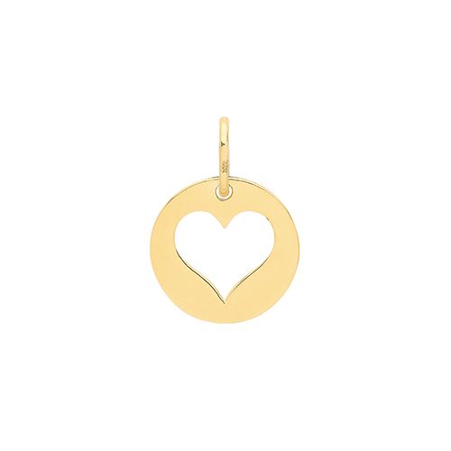 9CT YEL GOLD HEART CHARM