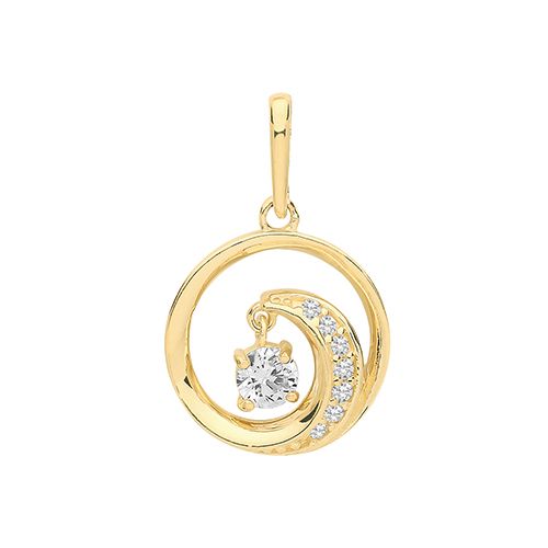 9CT YEL GOLD CZ SWIRL CHARM