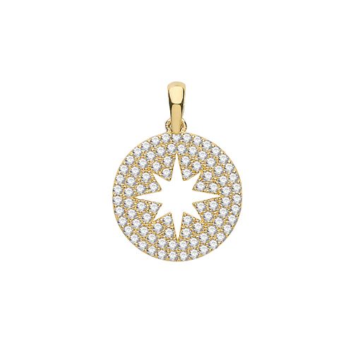 9CT YEL GOLD CZ STAR CHARM