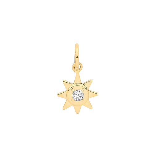 9CT YEL GOLD CZ SET STAR CHARM