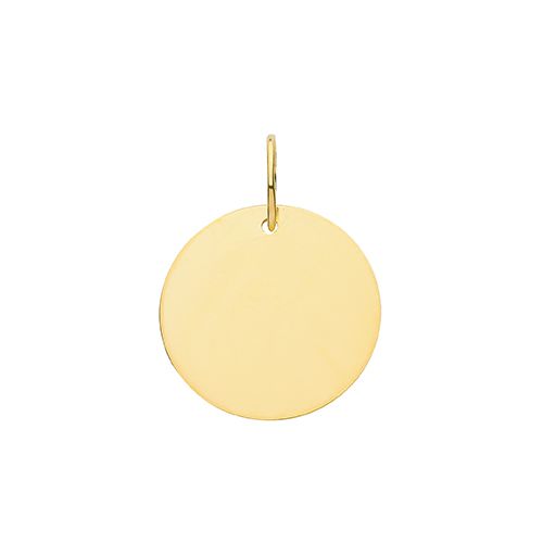 9CT YEL GOLD ROUND PLAIN MEDIUM PENDANT