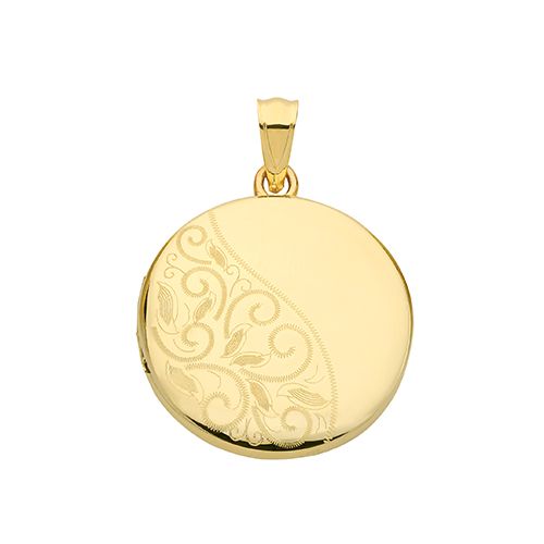 9CT YEL GOLD ROUND LOCKET