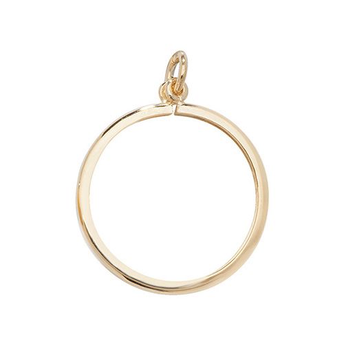 9CT YEL GOLD HALF SOV PLAIN COIN MOUNT