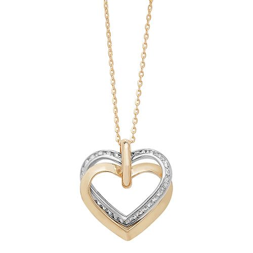 9CT YEL/WHT GOLD LADIES' CZ 18 INCH NECKLET