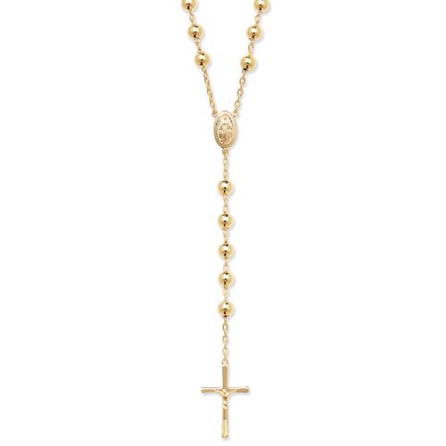 9CT YEL GOLD ROSARY NECKLET