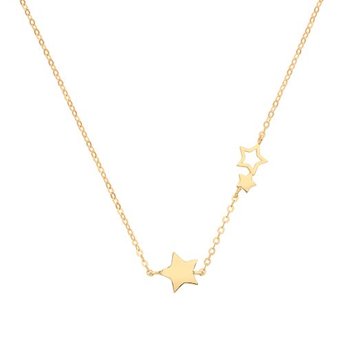 9CT YEL GOLD TRAIL OF STARS NECKLET