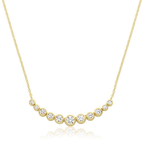9CT YEL GOLD GRADUATED CZ NECKLET