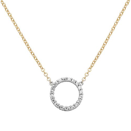 9CT YEL GOLD LADIES' CZ 16+2 INCH NECKLET