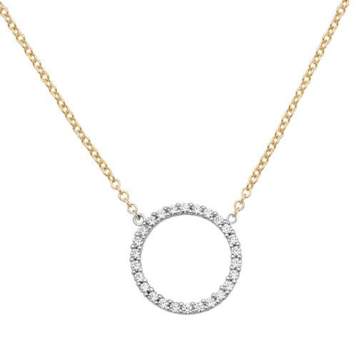 9CT YEL GOLD LADIES' CZ 16+2 INCH NECKLET