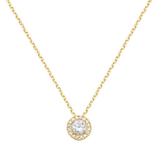 9CT YEL GOLD LADIES' 18 INCH CZ NECKLET