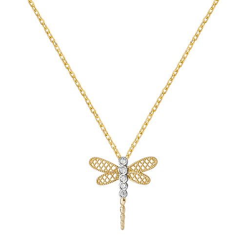9CT YEL GOLD LADIES' CZ PENDANT ON 16+2 INCH CHAIN