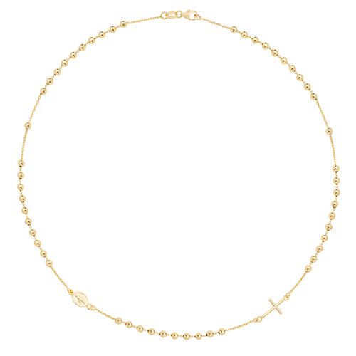 9CT YEL GOLD LADIES' 16 INCH ROSARY