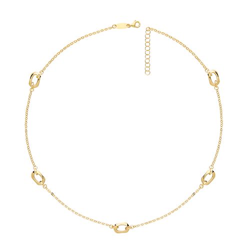 9CT YEL GOLD HEXAGON NECKLET