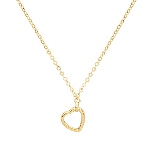 9CT YEL GOLD HEART NECKLET