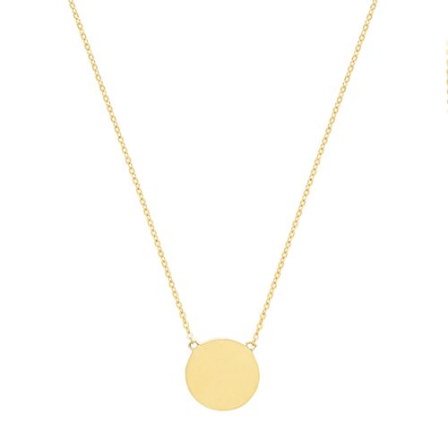 9CT YEL GOLD ROUND DISC NECKLET
