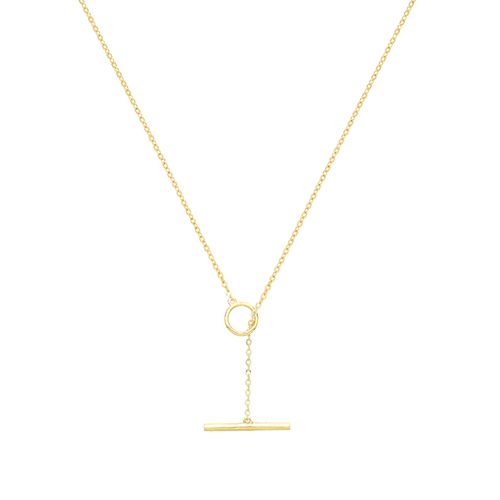 9CT YEL GOLD OPEN CIRCLE&BAR NECKLET