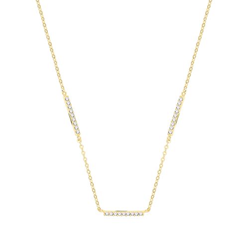 9CT YEL GOLD CZ TRIPLE BAR NECKLET