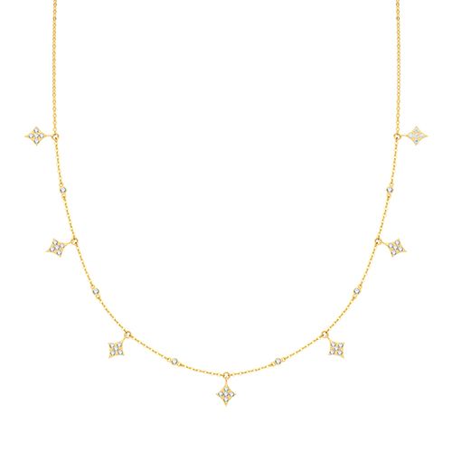 9CT YEL GOLD DIAMOND SHAPE CZ NECKLET