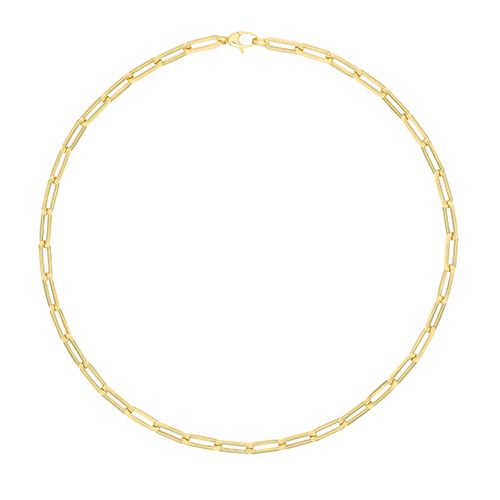 9CT YEL GOLD LADIES 17" PAPERCLIP NECKLET