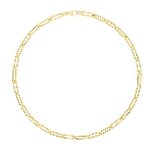 9CT YEL GOLD LADIES 18" PAPERCLIP NECKLET
