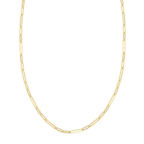 9CT YEL GOLD LADIES 30" PAPERCLIP NECKLET