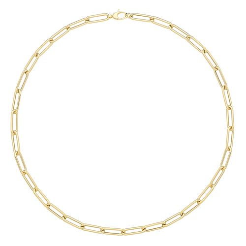 9CT YEL GOLD LADIES 16" PAPERCLIP NECKLET