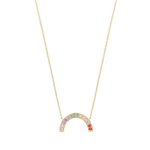 9CT YEL GOLD LARGE RAINBOW CZ NECKLET