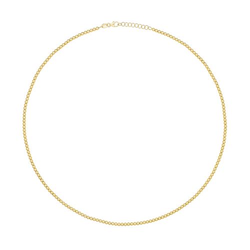 9CT YEL GOLD 17" BEADED NECKLET