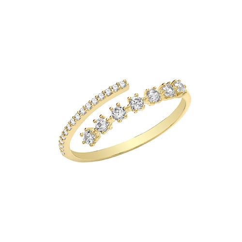 9CT YEL GOLD CZ WRAP RING