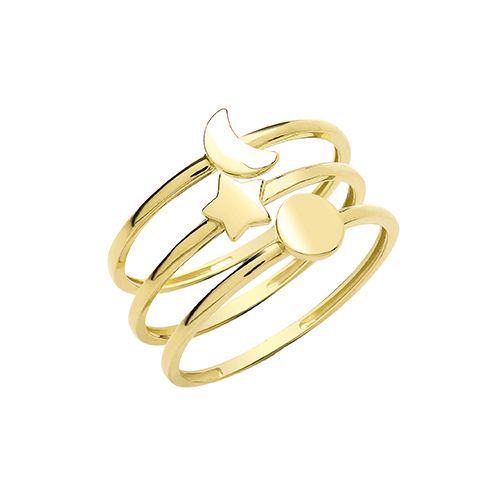 9CT YEL GOLD TRIPLE BAND RING