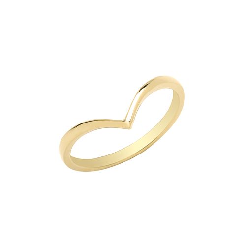 9CT YEL GOLD PLAIN WISHBONE RING