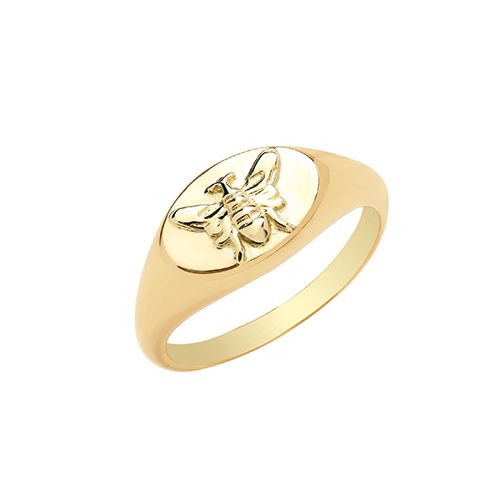9CT YEL GOLD BEE SIGNET RING