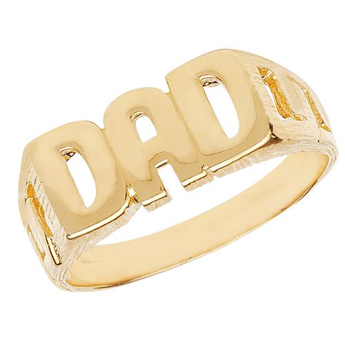 9CT YEL GOLD MEN'S CURB SIDES DAD RING