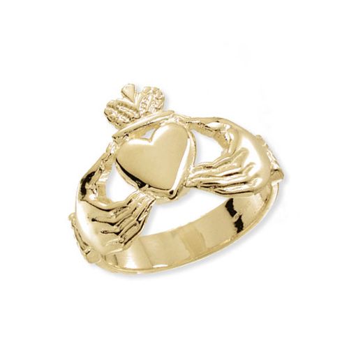 9CT YEL GOLD MEN'S CLADDAGH RING