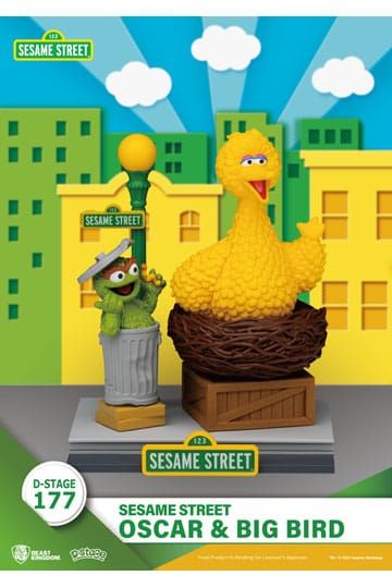 Sesame Street D-Stage PVC Statue Oscar & Big Bird 12 cm