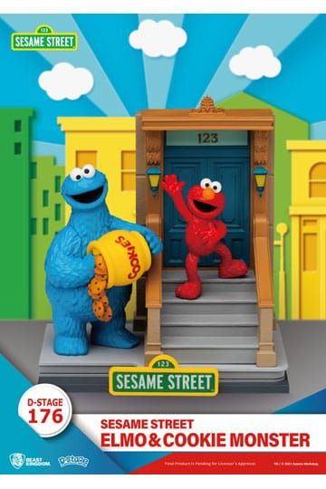 Sesame Street D-Stage PVC Statue Elmo & Cookie Monster 11 cm
