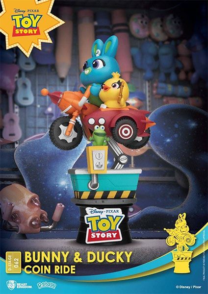 Beast Kingdom Pixar Toy Story Bunny and Ducky Coin Ride 6 Inch PVC Statue