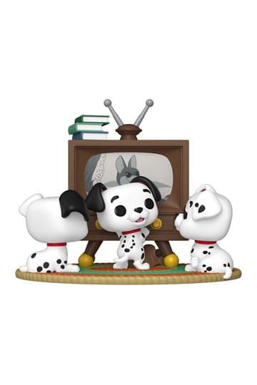 One Hundred and One Dalmatians POP Moment Vinyl Figures Rolly, Patch & Lucky with TV 9 cm