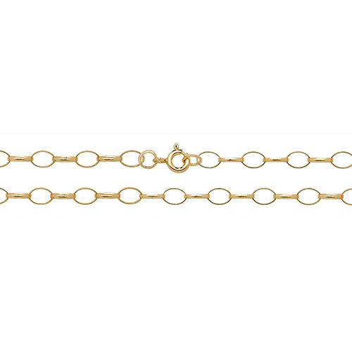 9CT YEL GOLD OVAL BELCHER CHAIN