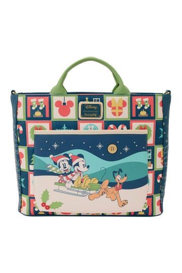 Disney by Loungefly Canvas Tote Bag Mickey and Minnie Holiday