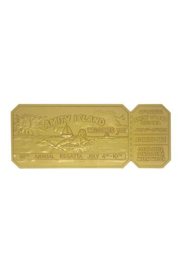 Jaws Replica 1/1 50th Anniversary Regatta Ticket 24k Gold Plated