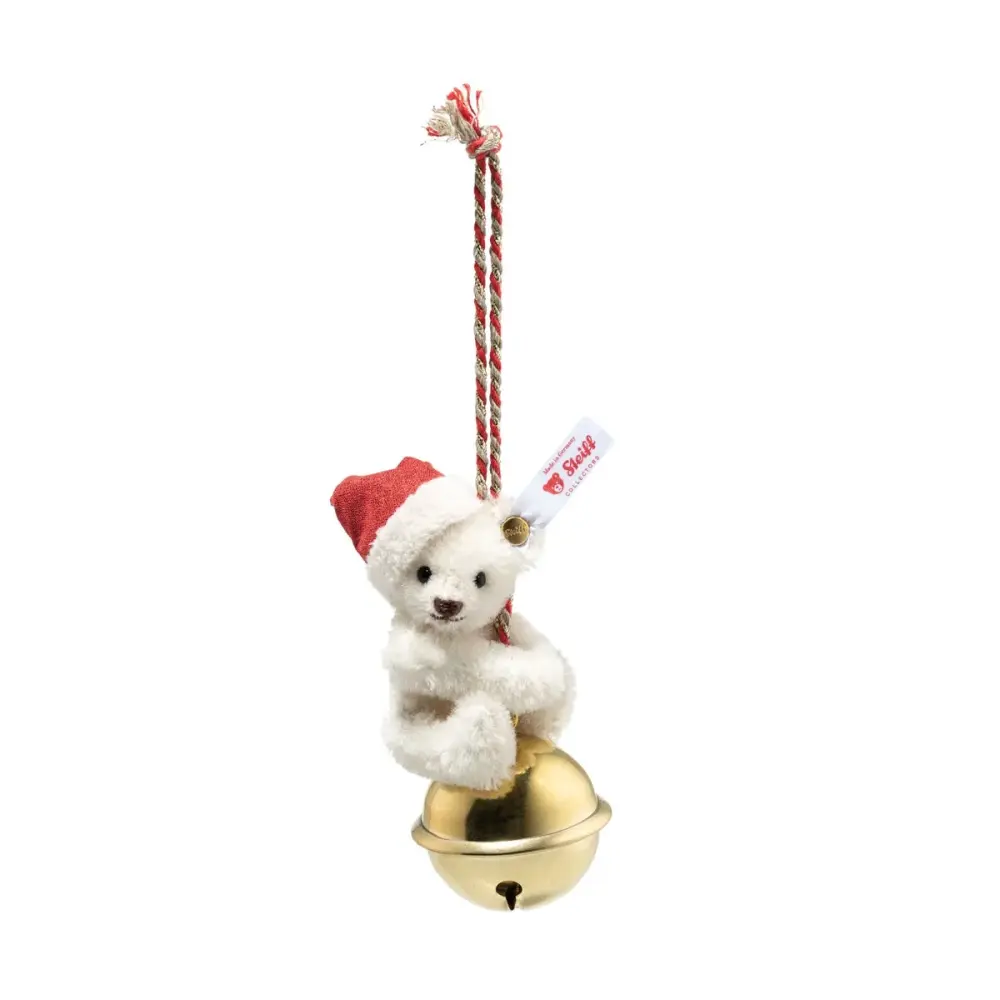 Teddy bear ornament on bell