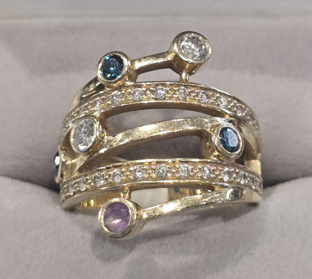 14ct Diamond Gemstone Ring
