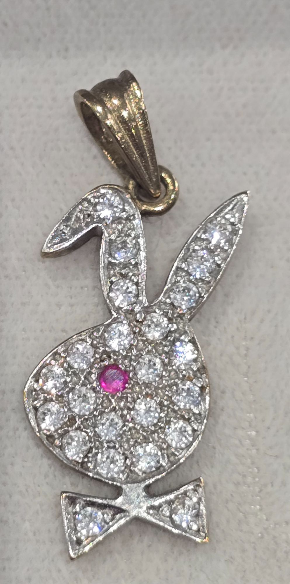 9ct CZ Playboy Pendent