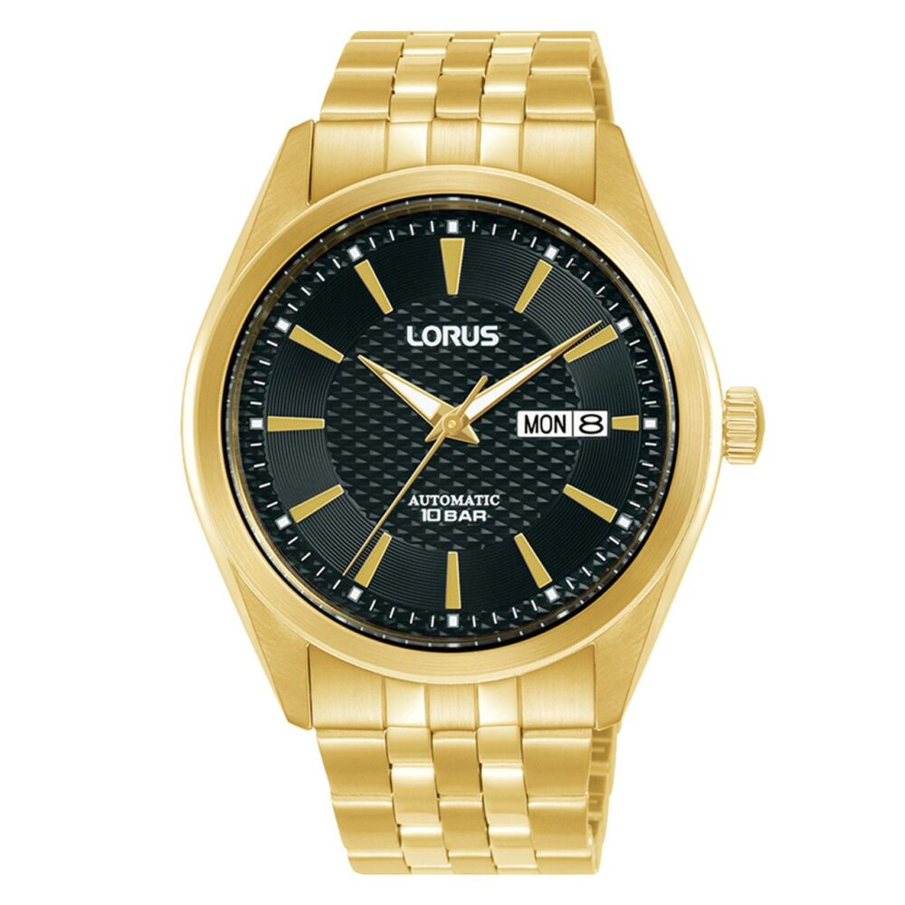Lorus Automatic Embossed Black & Gold Colour ‘Elegant Sports’