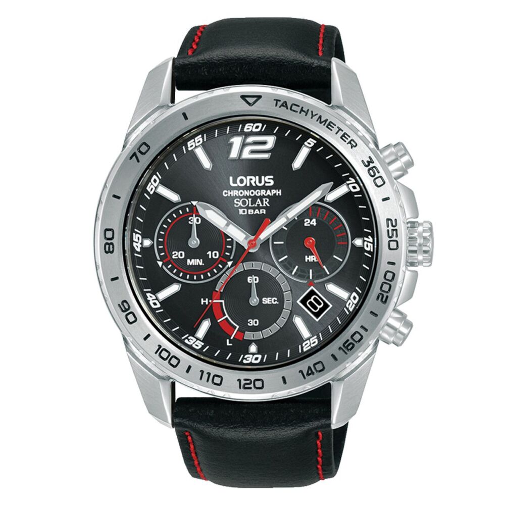 Lorus Solar Bold Black Sports Chronograph