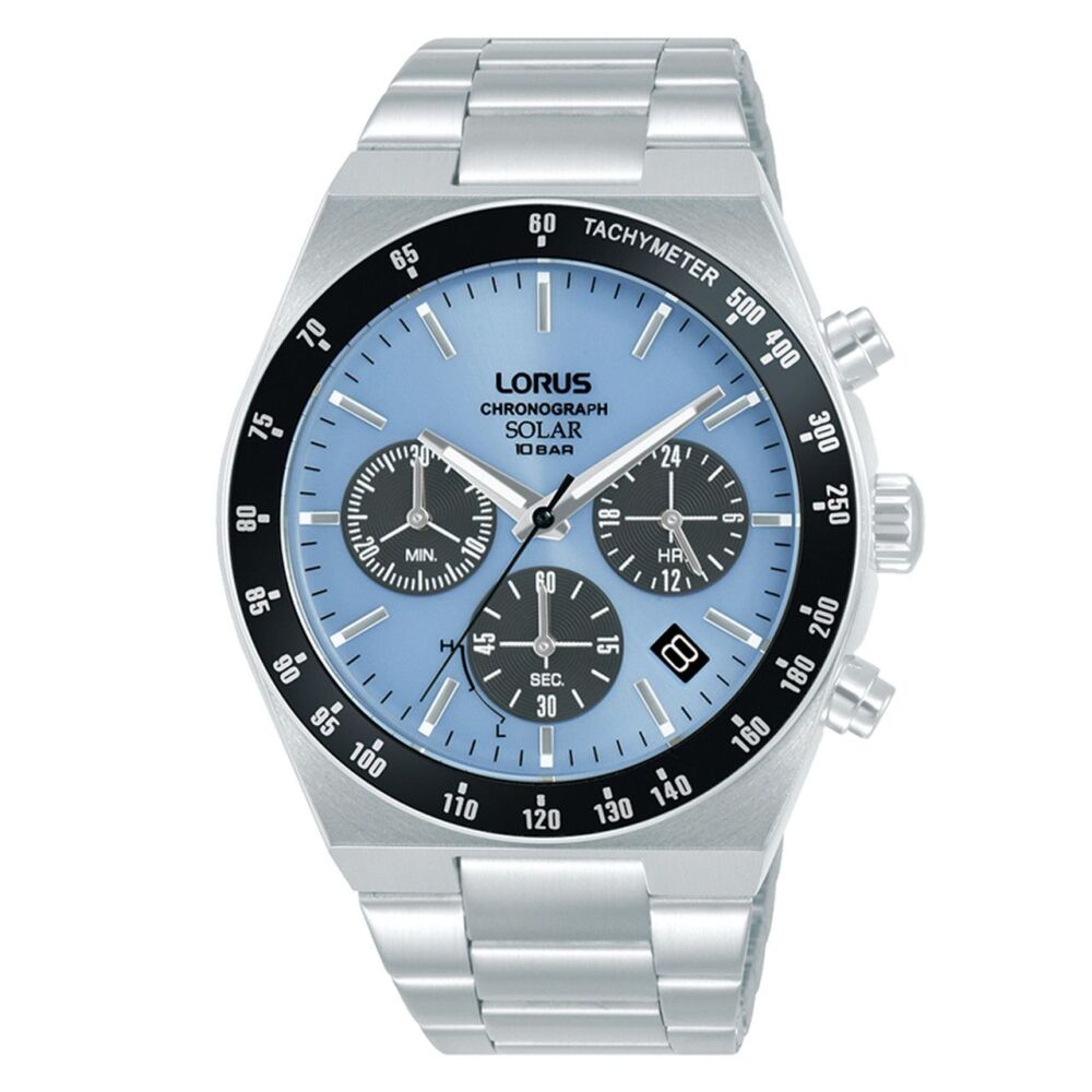 Lorus Men’s Solar Bluey Black Dial Chronograph