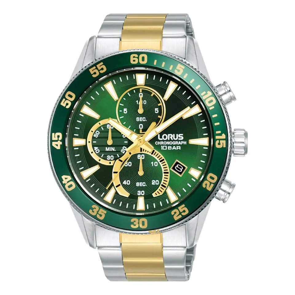 Lorus Chronograph Two-Tone & Green