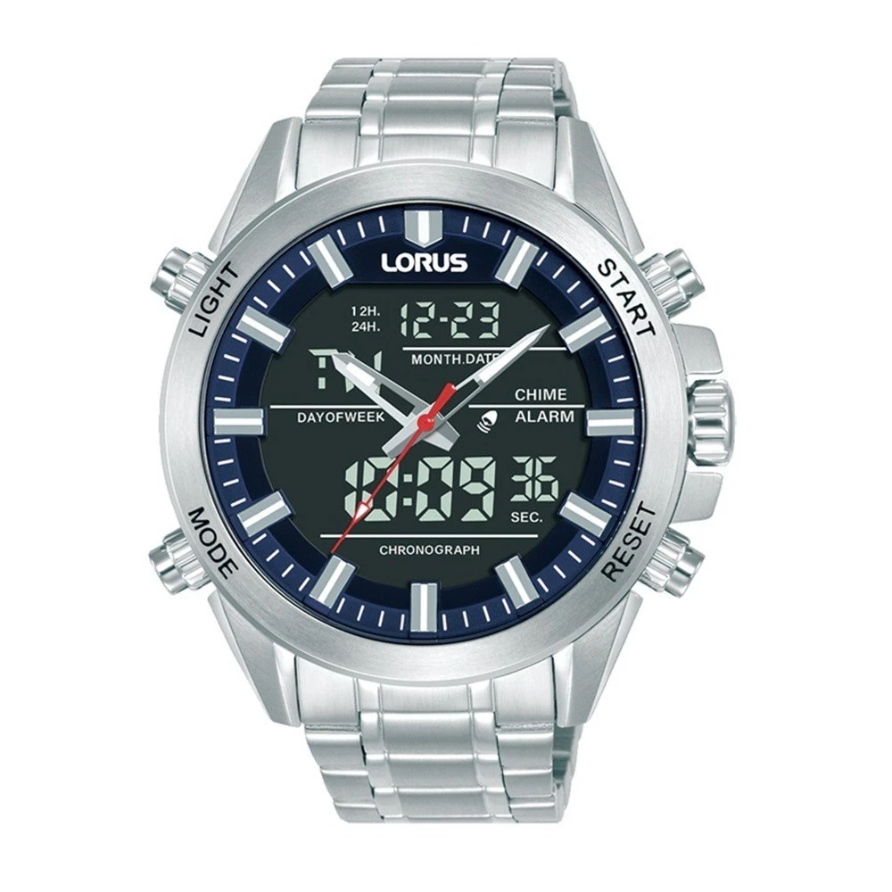 Lorus Men’s Black & Blue Digital Chronograph