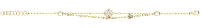 9CT YEL GOLD CZ / WHITE ENAMEL NORTH STAR BRACLET